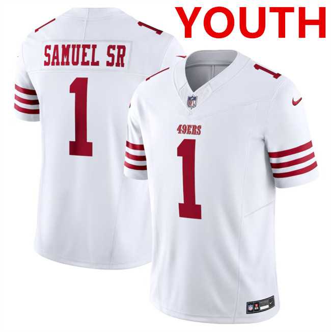 Youth San Francisco 49ers #1 Deebo Samuel White F.U.S.E. Vapor Untouchable Limited Football Stitched Jersey Dzhi